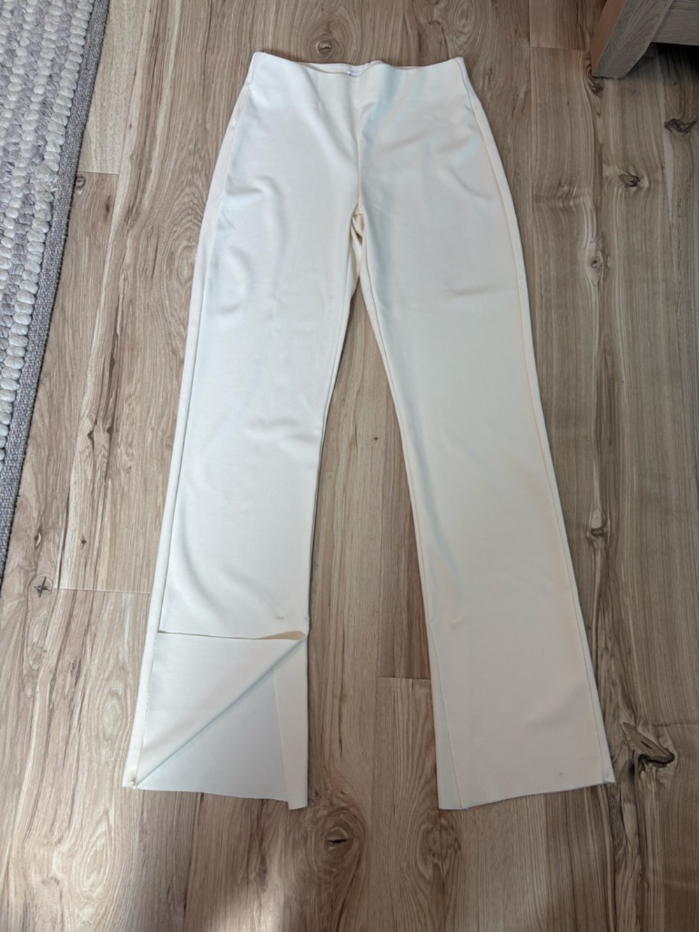 Mango Cream Wide-Leg Split Hem Pants - never worn